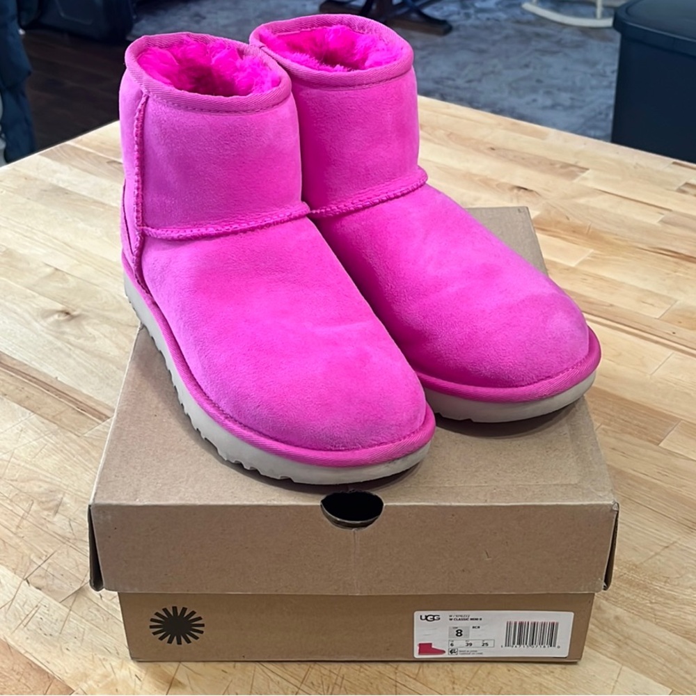 UGG Pink Sheepskin Boots